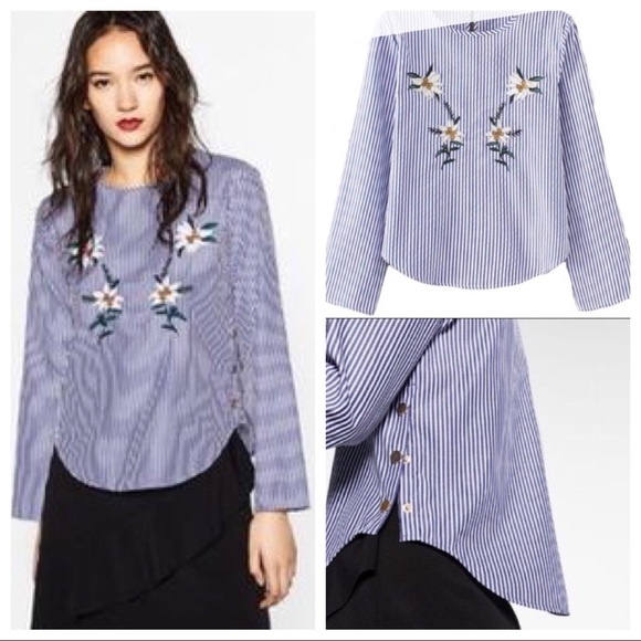 Zara Tops - ❤️3/$25❤️ Zara Embroidered Swing Blouse M